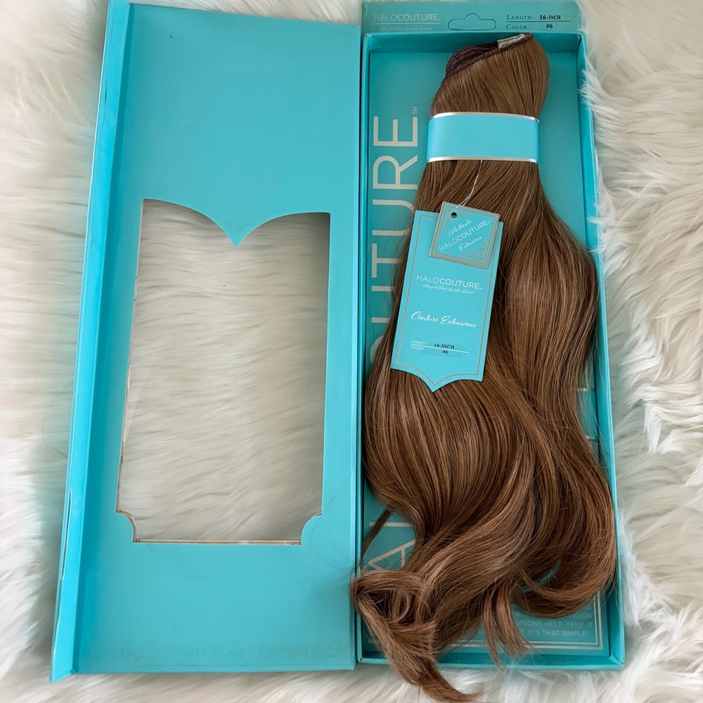 Halocouture Halo Hair Extensions 16 inches #6 Lightest Brown Halo